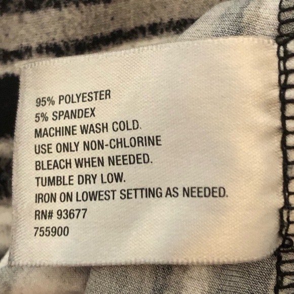 Worthington Short Sleeve Blouse with Cowl Neck Black/White/Grey 1X - Picture 5 of 8